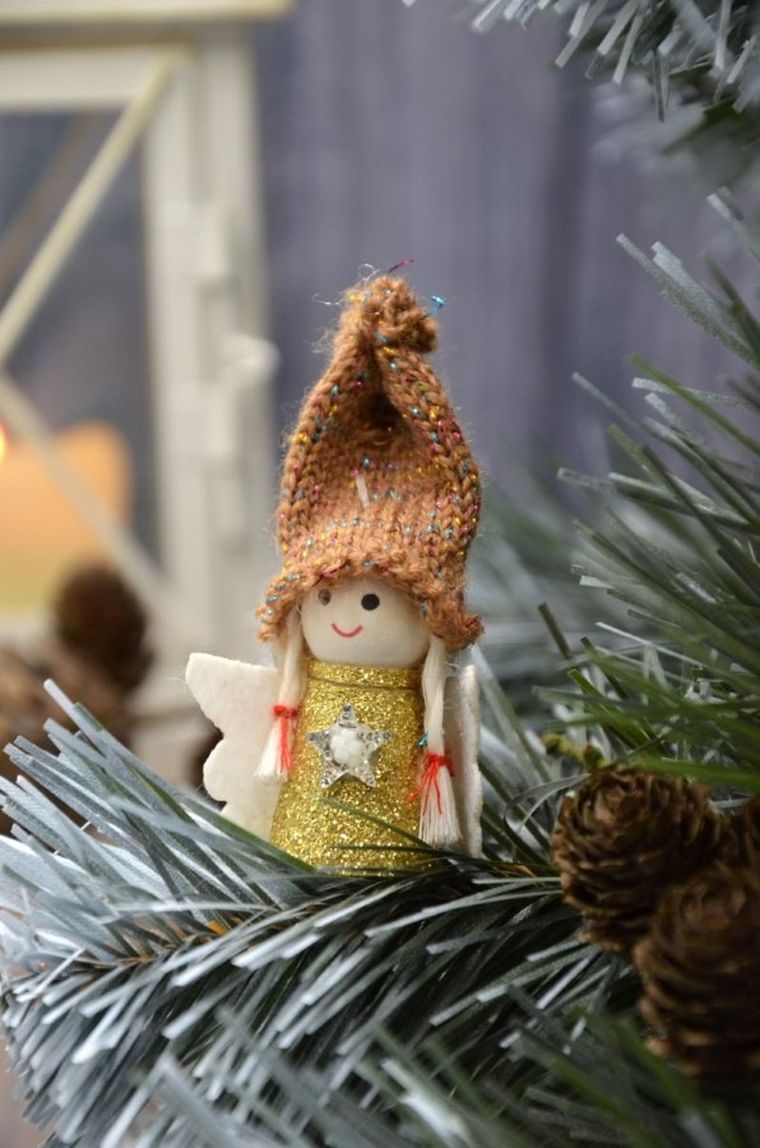 Saska Garden, zawieszka aniołek, złoty, 7 cm