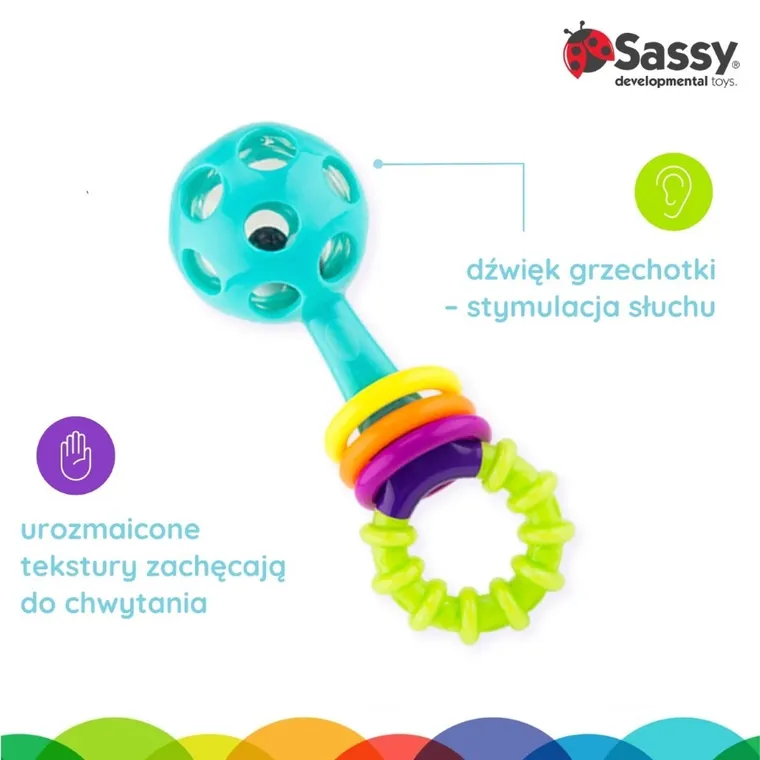 Sassy, grzechotka, zabawka niemowlęca