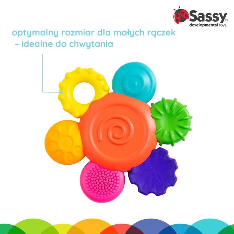 Sassy, Kwiatek, gryzak silikonowy, 3m+