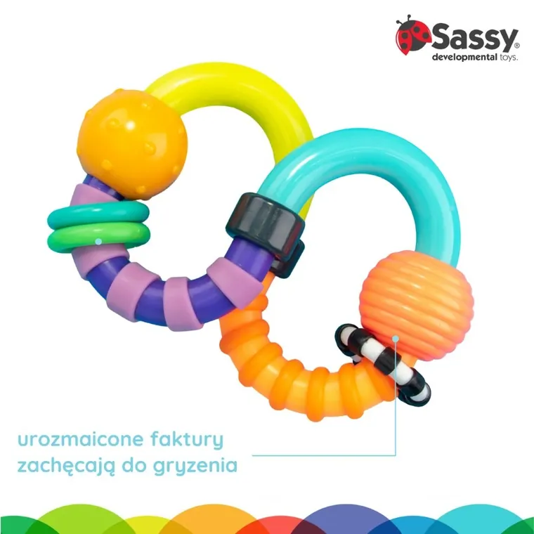 Sassy, ósemka, grzechotka, zabawka sensoryczna