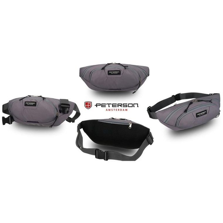 Saszetka na biodro, nerka, ciemnoszara, Peterson