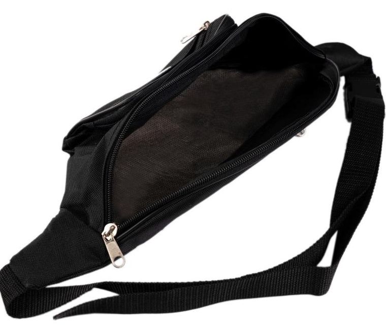 Saszetka na biodro, nerka, czarna