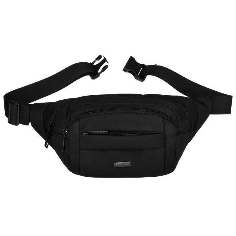 Saszetka na biodro, nerka, czarna, Peterson