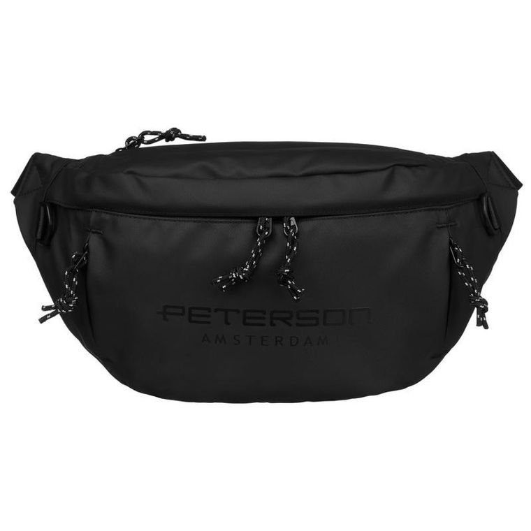 Saszetka na biodro, nerka, czarna, Peterson