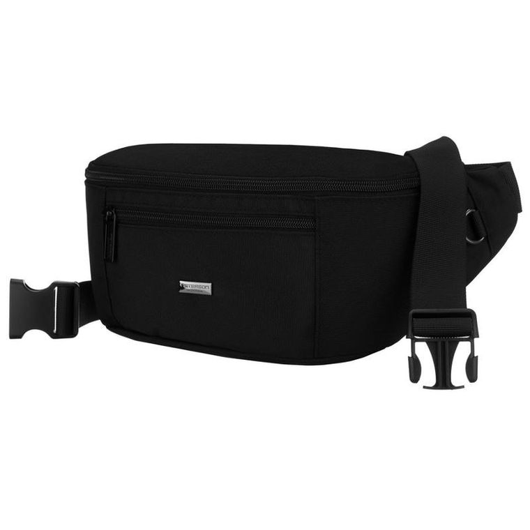 Saszetka na biodro, nerka, czarna, Peterson