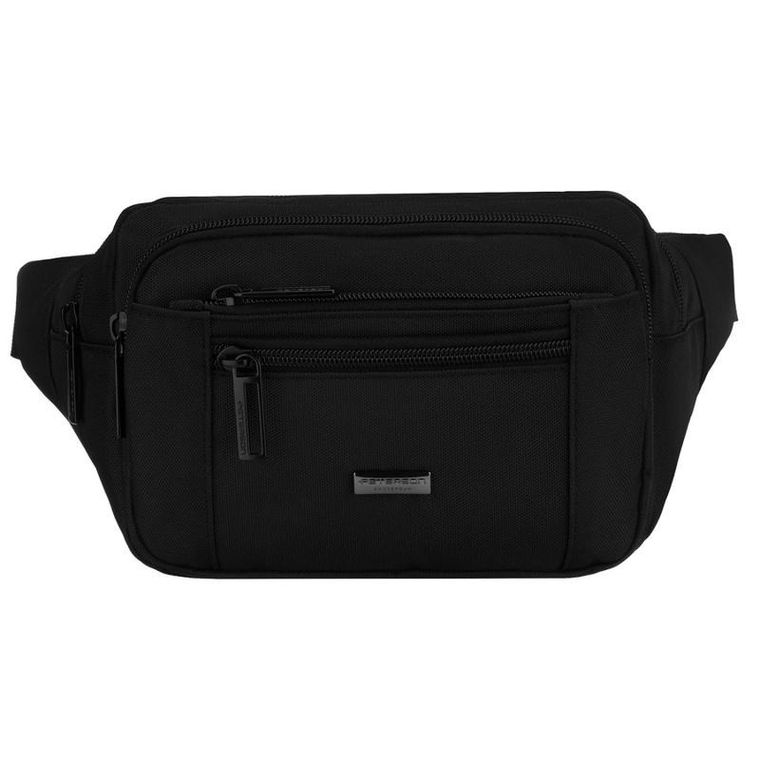 Saszetka na biodro, nerka, czarna, Peterson