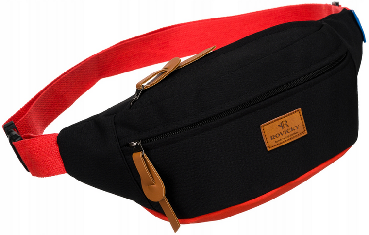 Saszetka na biodro, nerka, czarna, Rovicky