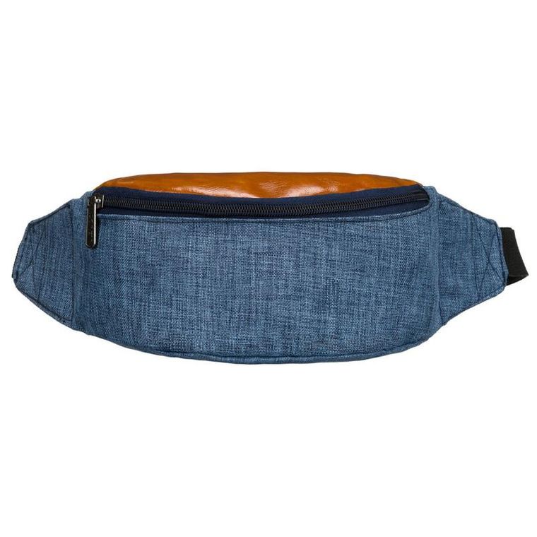 Saszetka na biodro, nerka, niebiesko-brązowa, Loren