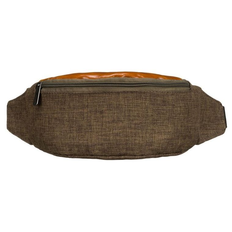 Saszetka na biodro, nerka, zielono-brązowa, Loren