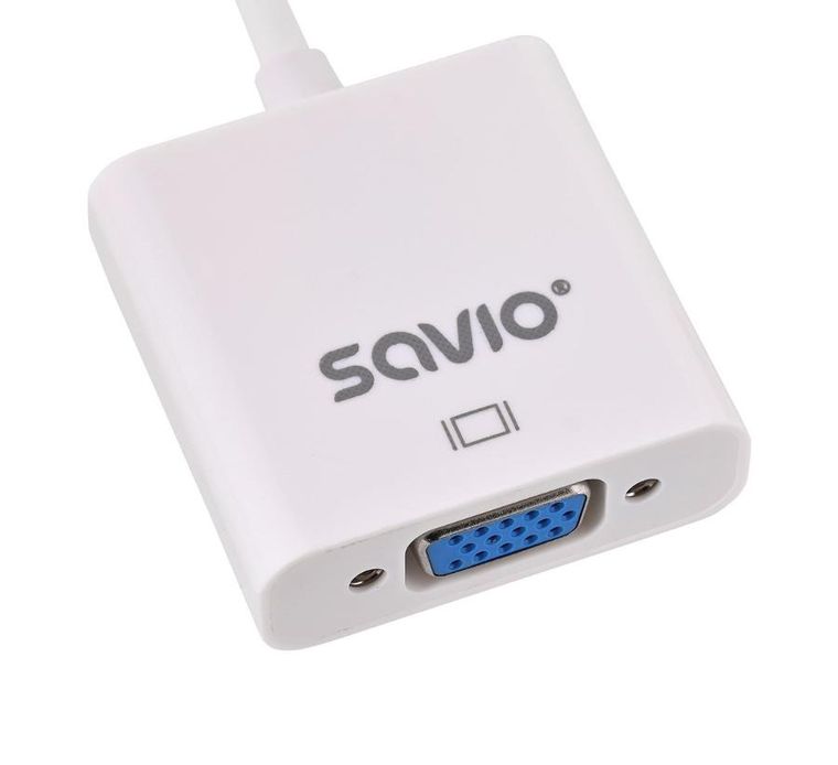 Savio, adapter, HDMI (M) -VGA(F), biały, CL-201