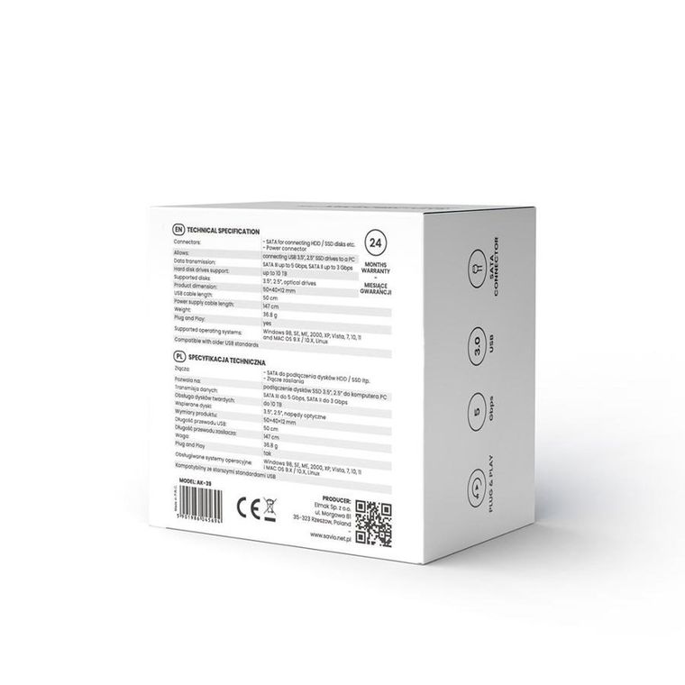 Savio, adapter USB 3.0 do dysków 3.5”
