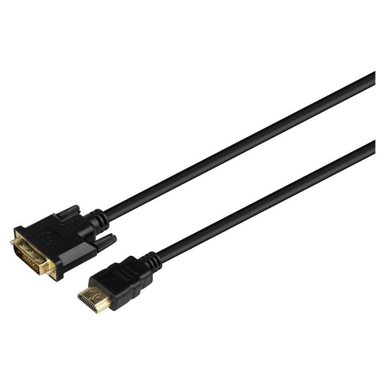 Savio, kabel, HDMI 19PIN MĘSKI - DVI 18+1, 1,8m, czarny, złote końcówki, CL-212