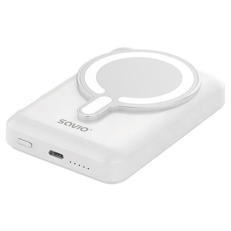 Savio, powerbank magnetyczny, 10000mAh, biały