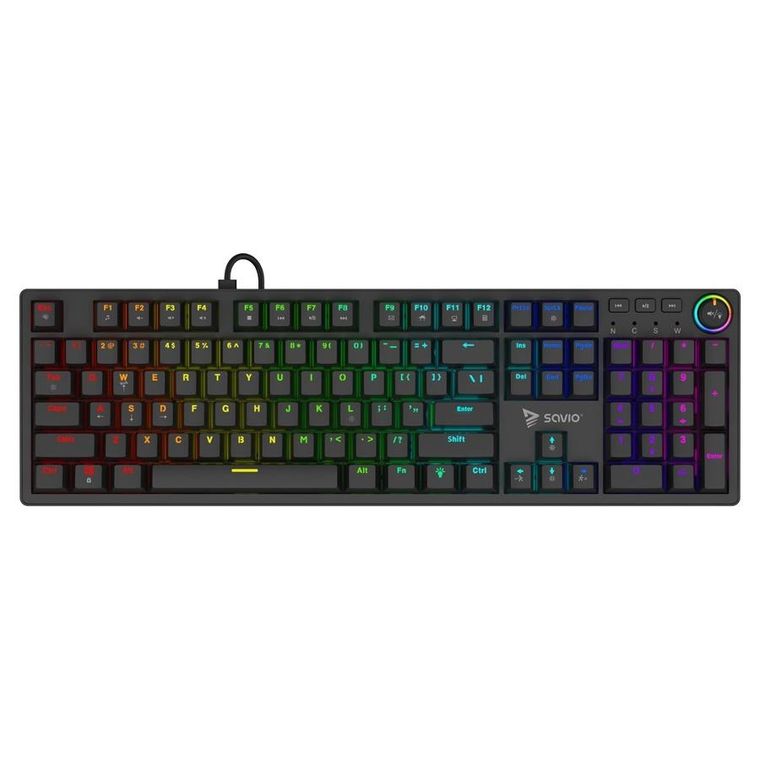Savio, Styx, klawiatura mechaniczna, outemu, brązowy, Hot Swap RGB