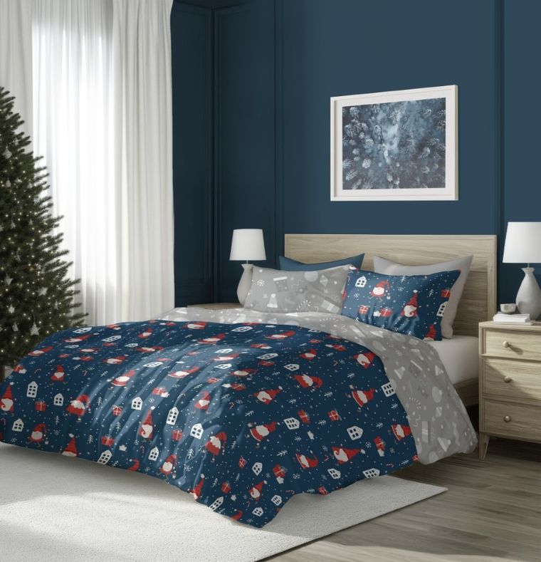 Scandic, Radosne Elfy, 3-częściowy komplet pościeli, bawełna, 160-200 cm