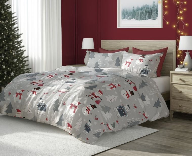 Scandic, Śnieżny Las, 2-częściowy komplet pościeli, bawełna, 140-200 cm