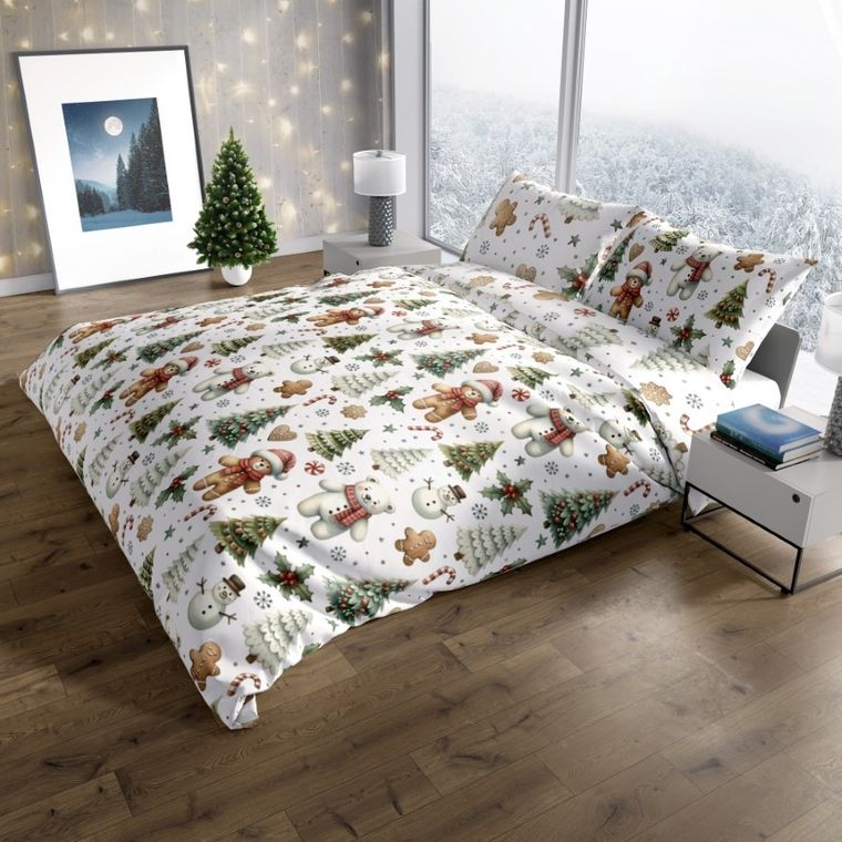 Scandic, Świąteczne Pierniki, 2-częściowy komplet pościeli świątecznej, 140-200 cm