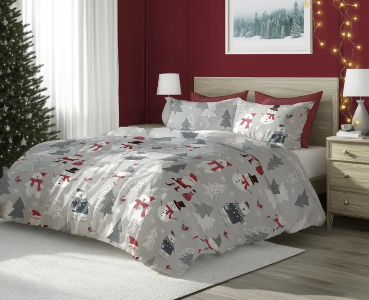 Scandic, Wśród Śnieżnych Drzew, 3-częściowy komplet pościeli, bawełna, 160-200 cm
