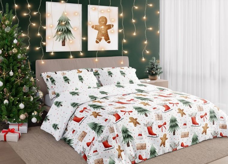 Scandic, Zimowy Czas, 2-częściowy komplet pościeli, bawełna, 140-200 cm