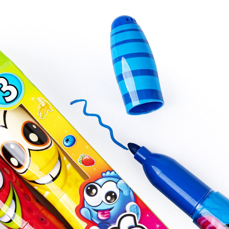 Scentos, pachnące markery, śmieszne minki, 3 kolory