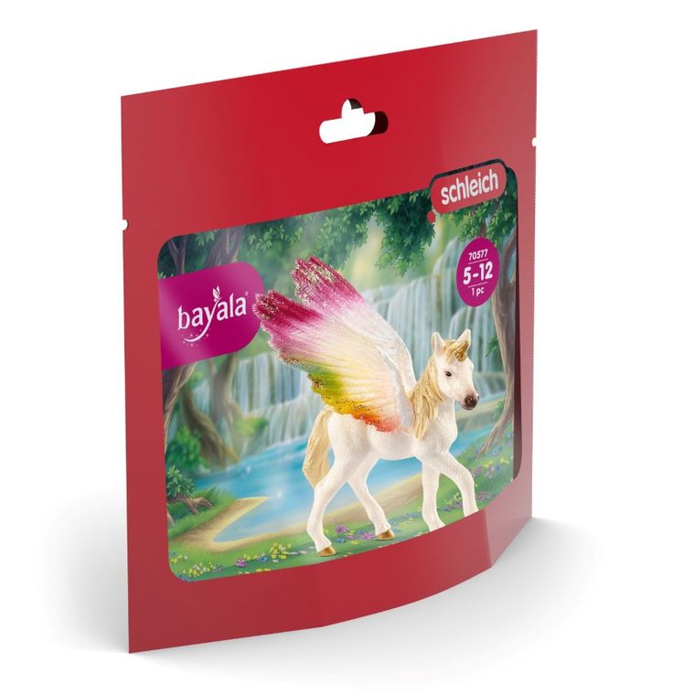 Schleich, Bayala, Skrzydlaty Tęczowy Jednorożec, źrebię, figurka, 70577