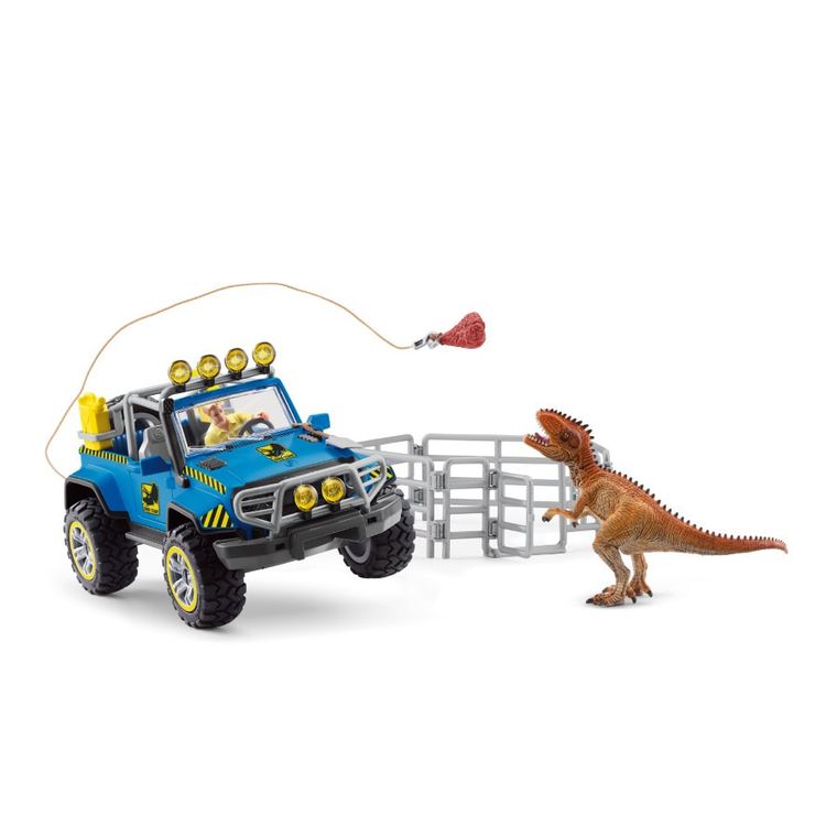 Schleich, Dinosaurs, Samochód terenowy z miejscem dla dinozaura, zestaw, 41464