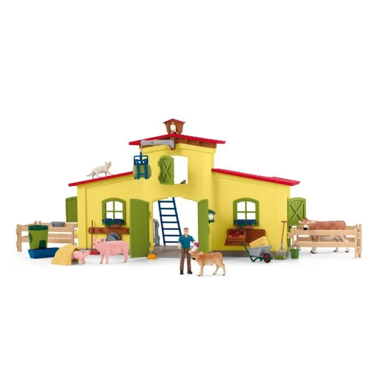 Schleich, Farm World, Duża farma ze zwierzętami i akcesoriami, zestaw, 42605