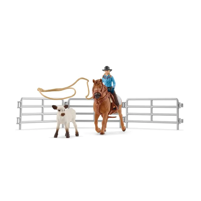 Schleich, Farm World, Kowbojki i łapanie na lasso, zestaw, 42577