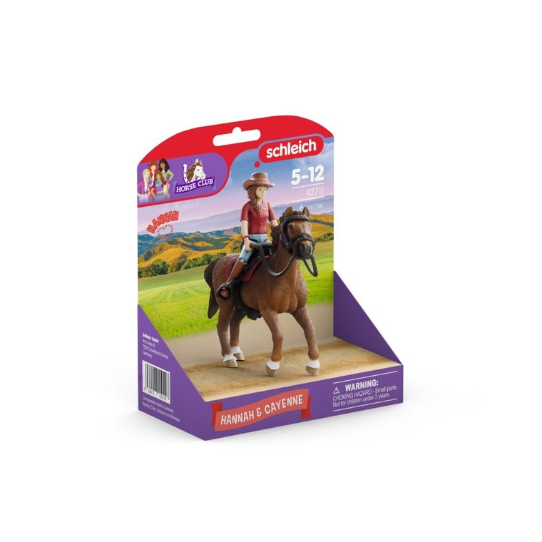 Schleich, Horse Club, Hannah i Cayenne, Wałach rasy Quarter Horse, zestaw, 42711