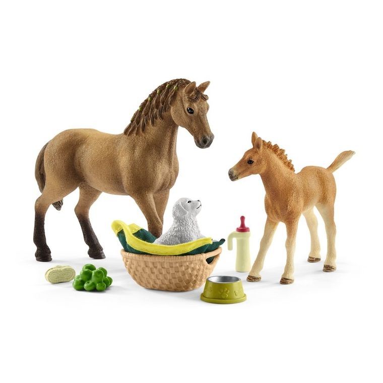 Schleich, Horse Club, Piel Quarter, koń i źrebię, zestaw, 42432