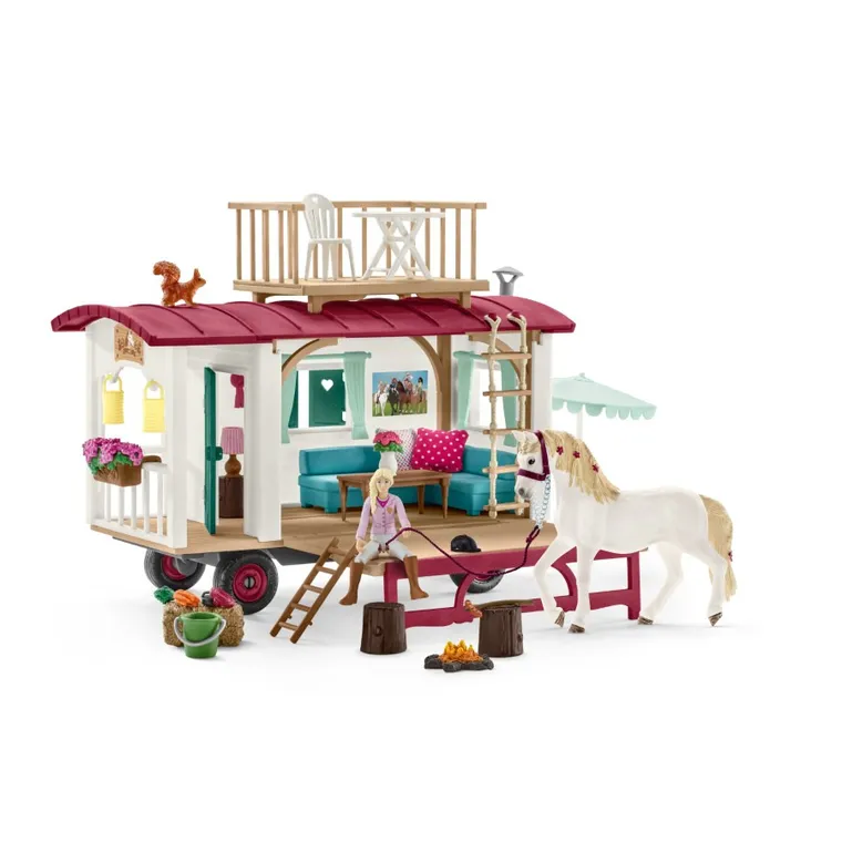 Schleich, Horse Club, Przyczepa do tajnych spotkań klubowych, zestaw, 42593
