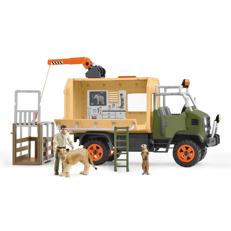 Schleich, Wild Life, Ciężarówka do ratowania zwierząt, duża, zestaw, 42475