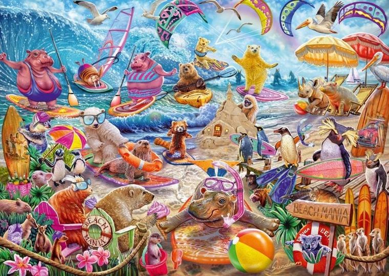 Schmidt, Steve Sundram, Zwierzaki na plaży, puzzle, 1000 elementów