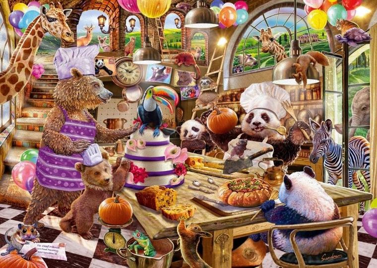 Schmidt, Steve Sundram, Zwierzaki w kuchni, puzzle, 1000 elementów