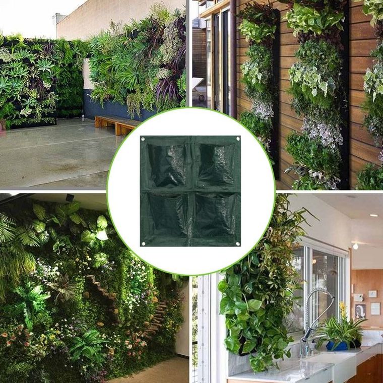 Ścienna torba do sadzenia roślin, 4 kieszonki