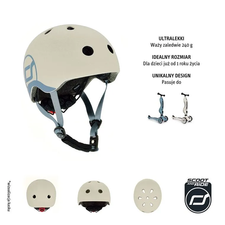 Scoot & Ride, kask ochronny, Ash, rozmiar 45-51 cm
