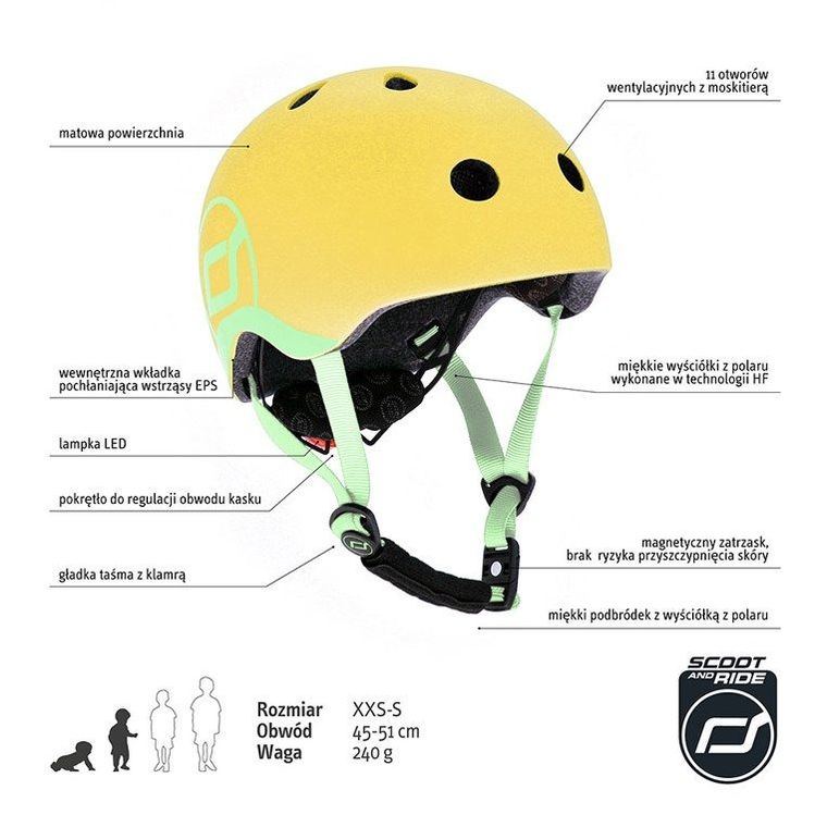 Scoot & Ride, kask ochronny, Lemon, rozmiar 45-51 cm