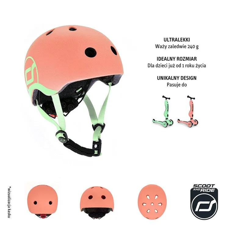 Scoot & Ride, kask ochronny, Peach, rozmiar 45-51 cm