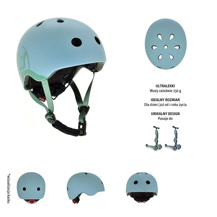 Scoot & Ride, kask ochronny, Steel, rozmiar 45-51 cm