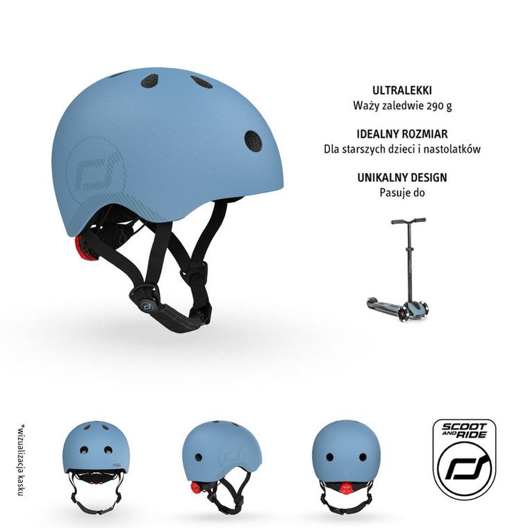 Scoot & Ride, kask ochronny, Steel, rozmiar 55-59 cm