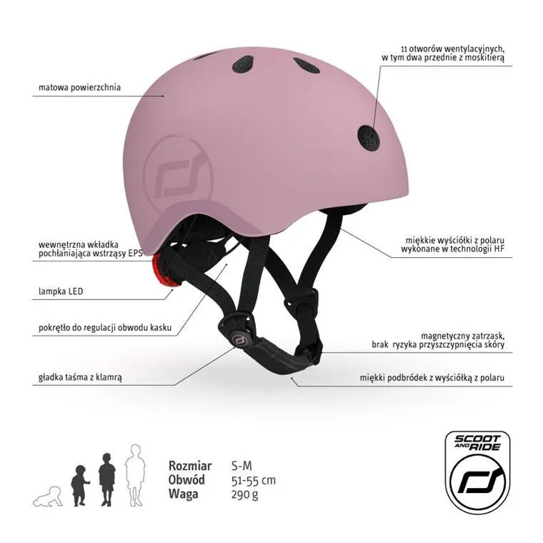 Scoot & Ride, kask ochronny, Wildberry, rozmiar 51-55 cm