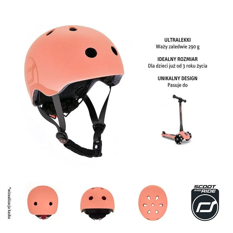 Scoot & Ride, kask, Peach, rozmiar S-M