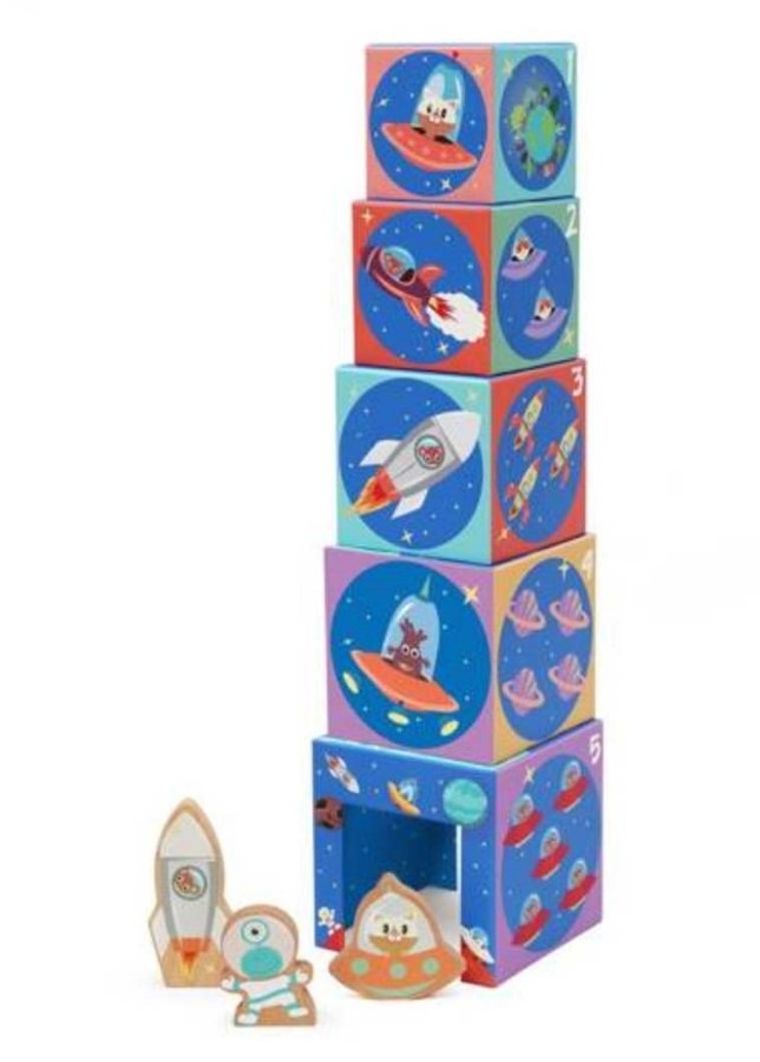 Scratch, piramidka edukacyjna z figurkami, kosmos