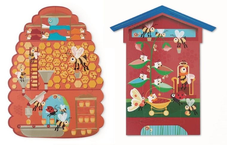 Scratch, Pszczoły i Ul, puzzle dwustronne XL, 2-20 elementów