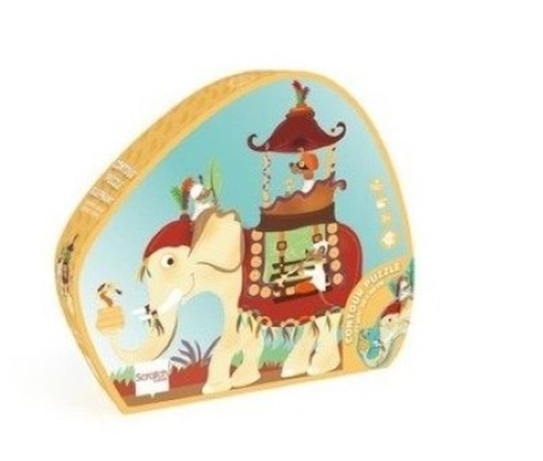 Scratch, puzzle konturowe, Słoń, 37 elementów