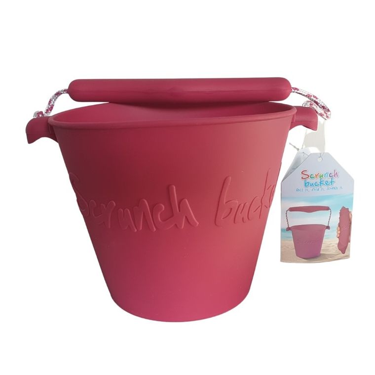 Scrunch, Bucket, składane wiaderko do wody i piasku, wiśniowe