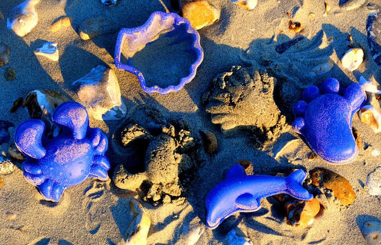 Scrunch, Silikonowe Foremki do piasku 4 szt., Błękitne