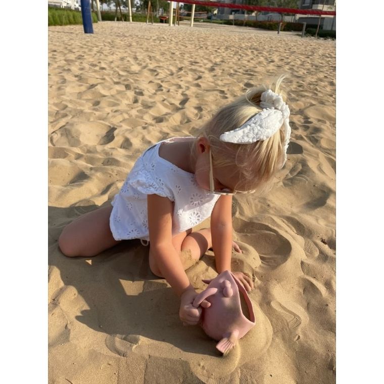 Scrunch, silikonowy czerpak, rozdymka, błękitny