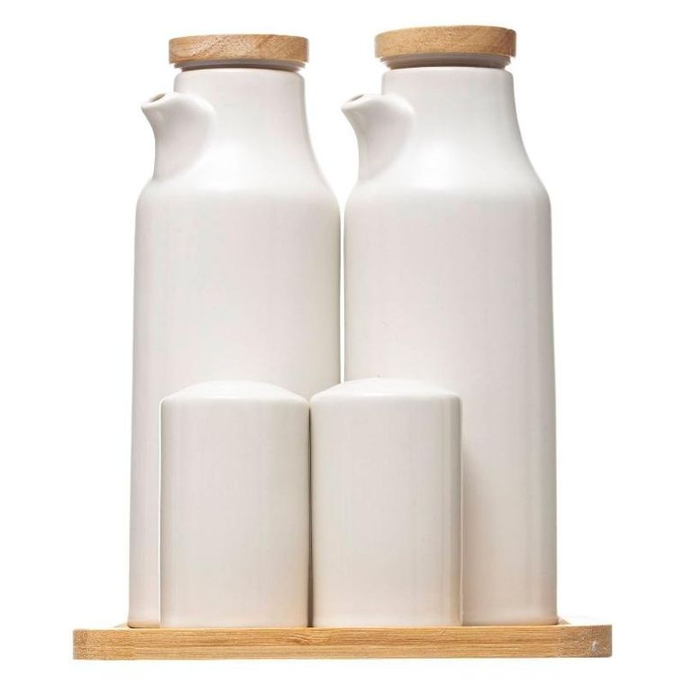 Secret de Gourmet, Dozowniki do przypraw na oliwę, ocet, sól i pieprz, komplet ceramiczny