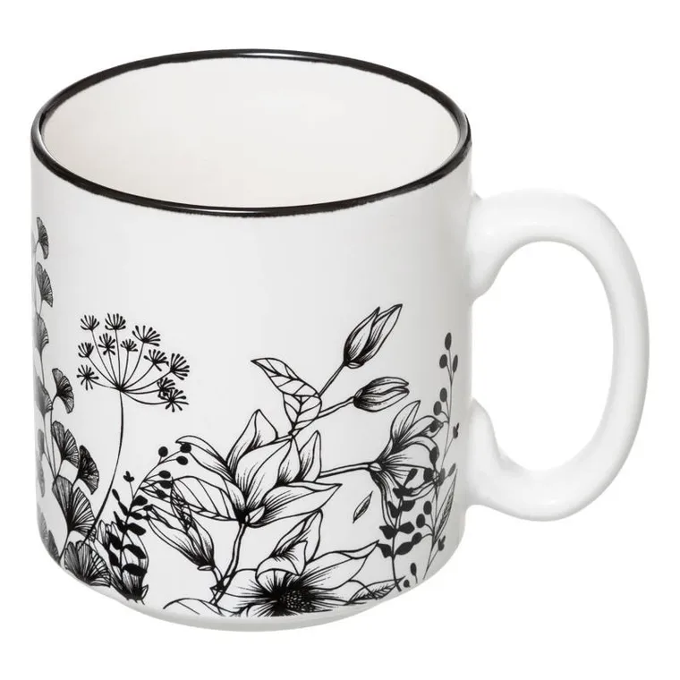 Secret de Gourmet, filiżanki ceramiczne na stojaku, Floral, 240 ml, 4 szt.